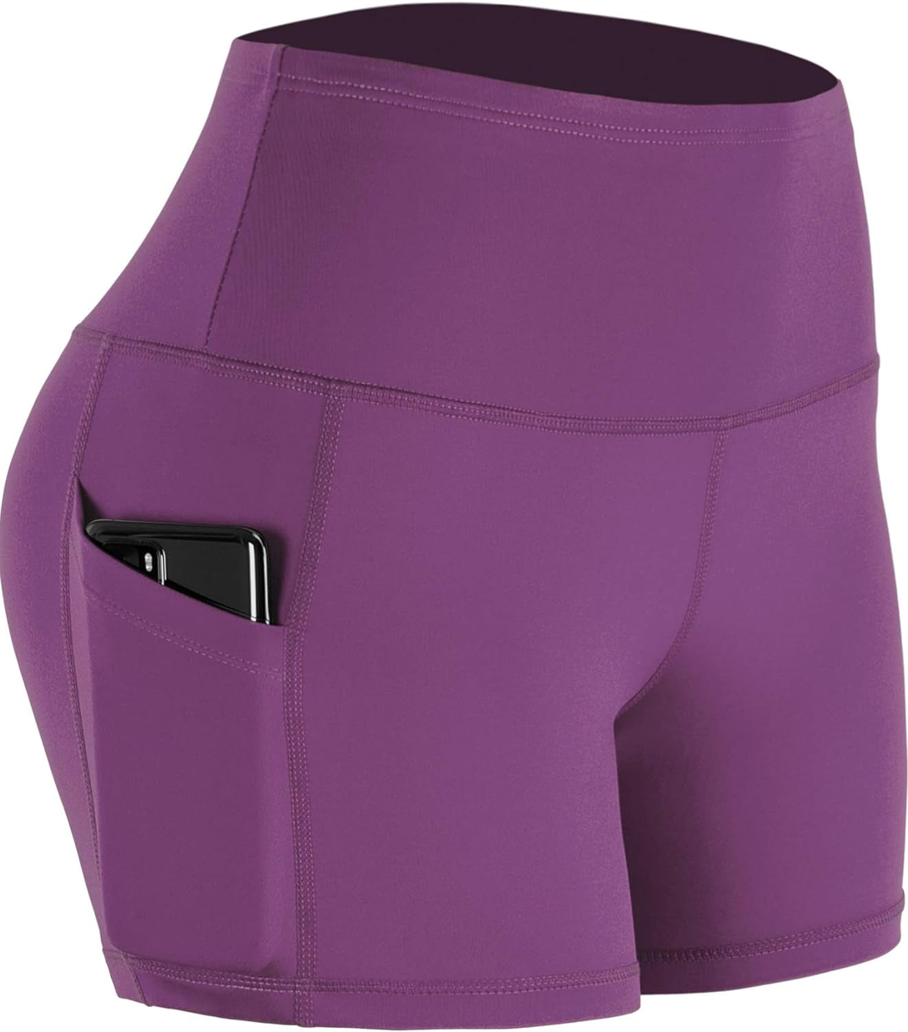 High Waist Athletic Shorts for Womens Yoga Fitness Running Shorts with Deep Pockets