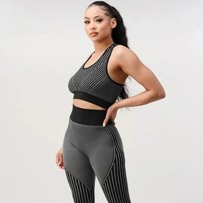 2 Piece Outfits for Women'S - Seamless Ribbed Yoga Outfits Sports Bra...